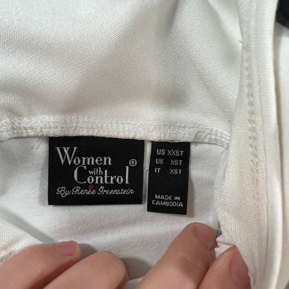 Women with Control Tall Tummy Control Full Leg Crop Pants White, Tall XX-Small - Picture 3 of 10